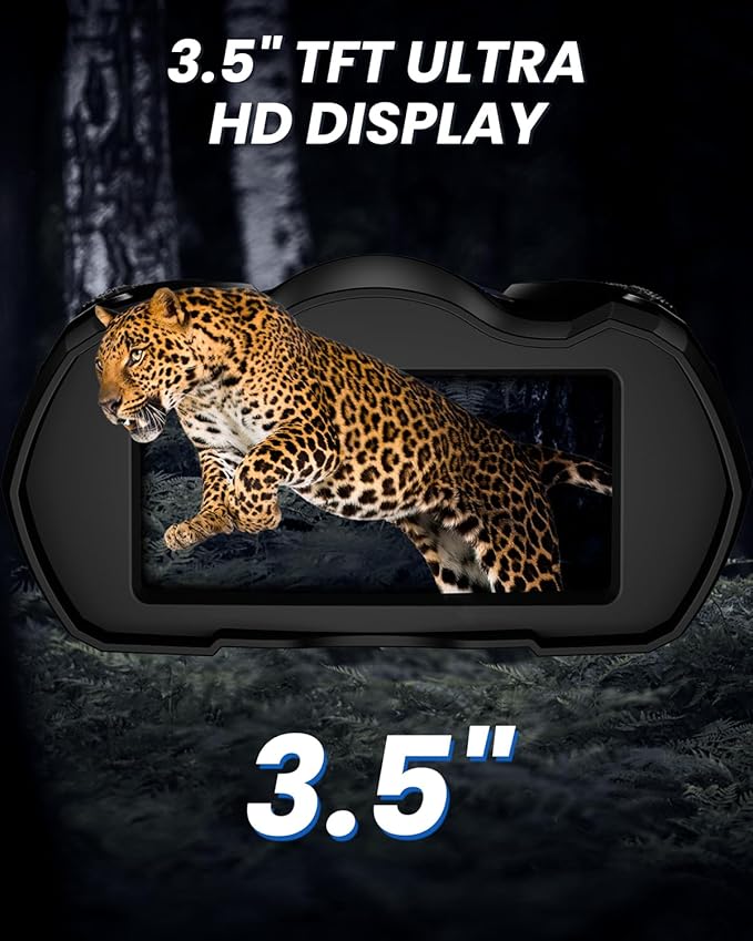 Night Vision Goggles, 4K Binoculars with Camera, 3.5" HD Display and 32GB TF Card, 9 Gear Night Vision, 10X Digital Zoom, 4000mAh Battery Nightvision