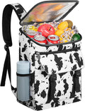 Cooler Backpack Soft Insulated Leak Proof 30 Cans Insulated Backpack Cooler Portable Picnic Camping Beach Hiking BBQ Lunch Backpack for Men and Women -Cow Color
