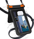 Waterproof Phone Pouch Double Pocket, Floating IPX8 8.5 inch Waterproof Phone Case for Beach Vacation Essentials for Compatible IPhone16 15 14 Pro Max Galaxy S25 S24 Ultra Phone Pouch Orange