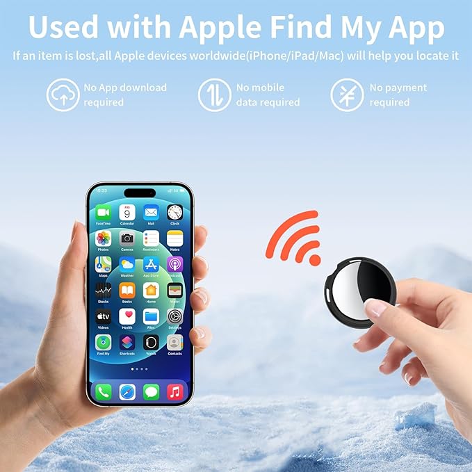 4 Pack Air Tracker Tags [Apple MFi Certified] Pair with Apple Find My(iOS Only) Smart Bluetooth Tracking Tags Key Finder Item Locator Waterproof Worldwide Tracker for Pets Backpack Wallet Dogs Luggage