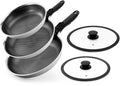 ROYDX Hybrid Nonstick 7-Piece Fry Pan Set,8, 10 and 12-Inch Frying Pans with Removable Handles,Save Space,Non Stick Stainless Steel Skillets,Dishwasher&Oven Safe, Compatible with All Cooktops