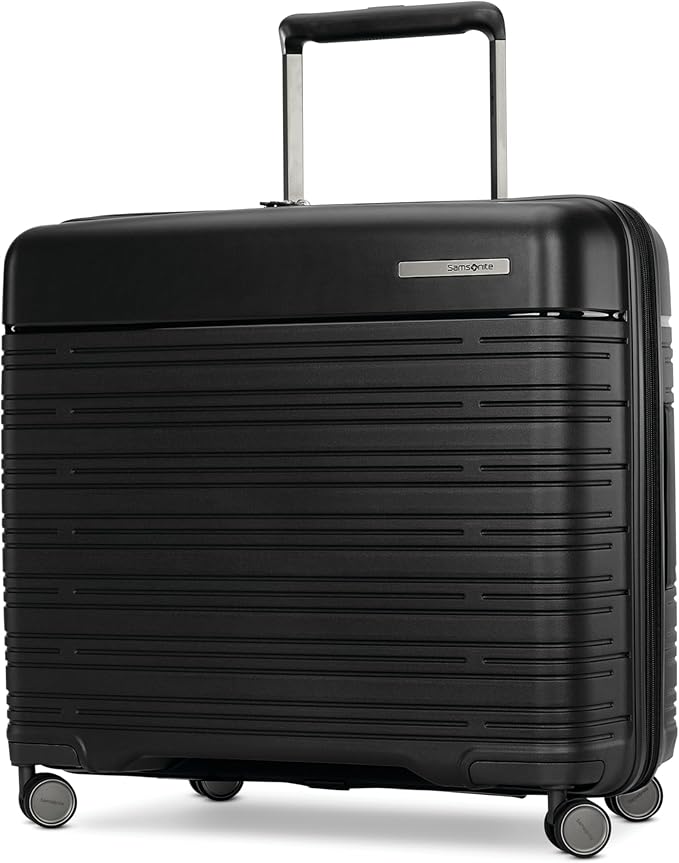 Samsonite Elevation Plus - Medium Hardside Luggage - Scratch Resistant Polypropylene Shell, RightHeight™ Adjustable Handle, Integrated AirTag Holder, TSA Lock, WetPak™ Compartment - Triple Black