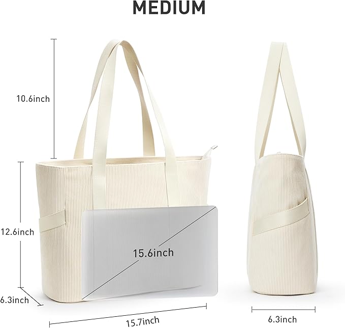 Tote Bag for Women with Zipper, Travel Tote Bags with Compartments Large Shoulder Bag Handbag for Gym Work School