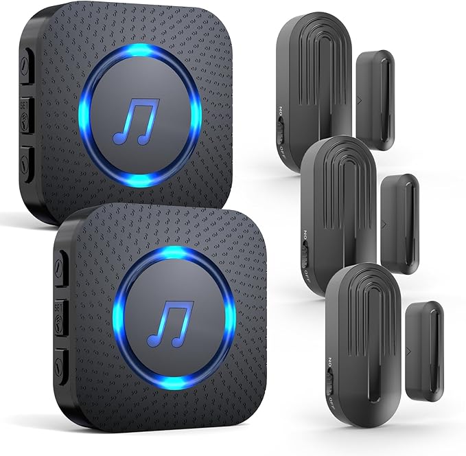 SanJie Door Chime, Wireless Door Chimes When Door Open Entry for Business/Home/Office/Store (500ft Range 26 Chimes Adjustable Volume)