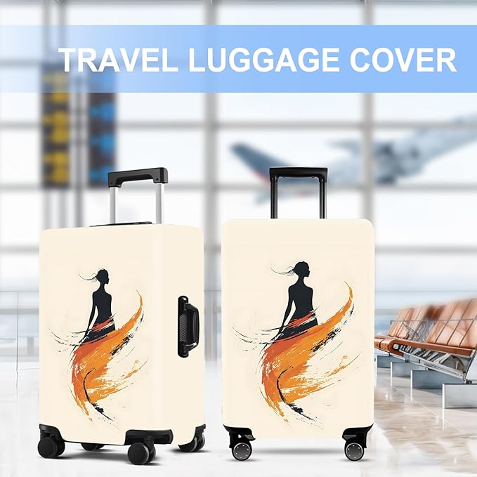 Luggage Cover Washable Suitcase Protector Anti-scratch Suitcase cover Fits 20-34 Inch Luggage (Girl-6, L(28-30inch suitcase))