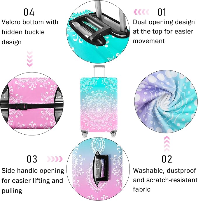 Luggage Cover for Suitcase Elastic Suitcase Cover Protector, Carry On Luggage Sleeve Anti Scratch Travel Essentials Fits 20-22