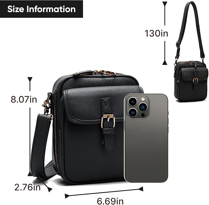 1060 Leather Crossbody Bags for Women Anti-Theft Vegan Purse with Card Slots, Travel Shoulder Bag, Waterproof Crossbody Purse