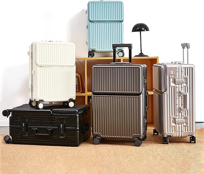 Zipperless Luggage, Polycarbonate Aluminum Hard Shell, Expandable Carry-On Suitcase with Spinner Wheels, Hard Shell Suitcase, 26 Inch Cabin