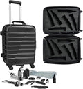 FlyWithWine® by VinGardeValise 12-Bottle Hard Shell Wine Suitcase with Hinomoto 360° Spinner Wheels – TSA Approved Wine Luggage with Removable Foam Insert and 18 Wine Accessories