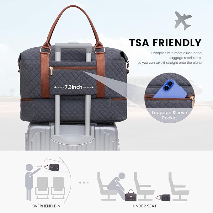 LOVEVOOK Travel Duffle Bag,Weekender Bags for Women with Shoe Compartment，Carry on Overnight Bag with Toiletry Bag,Gym Duffel Bag with Wet Pocket, Hospital Bags for Labor and Delivery