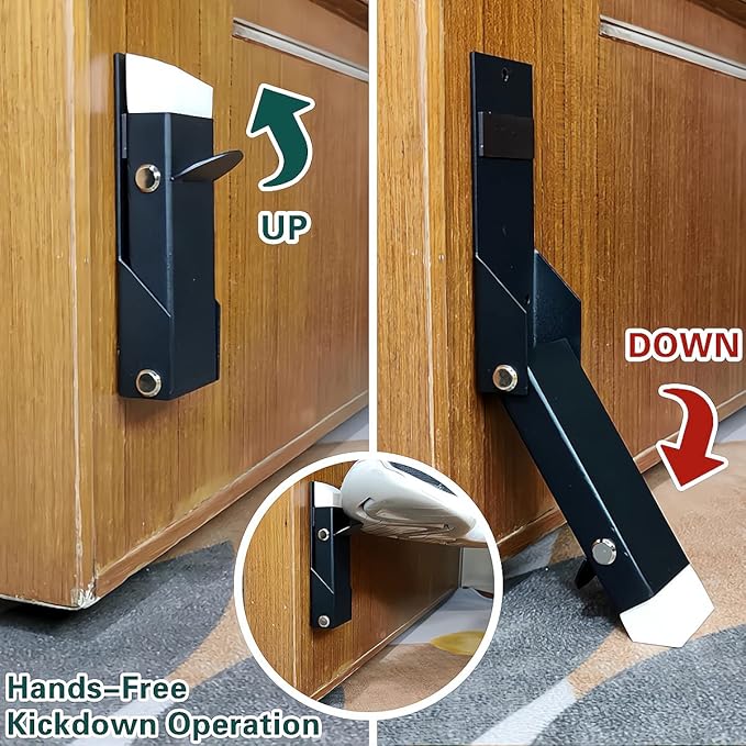 Door Stoppers 2 Pack, Self Adhesive Door Holder, No Drilling Door Stopper, Door Holder to Keep Door Open, Soft Rubber Tips & Anti Slip, Drop Stops & Easy Install