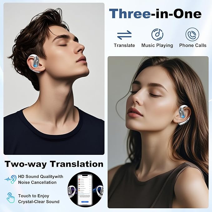 Wireless Earbuds, Real-Time AI Translation Earbuds,144 Languages Language Translator Earbuds, AI Wireless Bluetooth Headphones, Translating Earbuds, Ear Pods Wireless, Perfect for Travel, Business