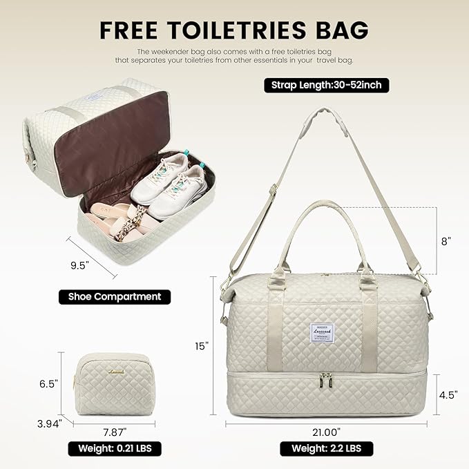 LOVEVOOK Travel Duffle Bag,Weekender Bags for Women with Shoe Compartment，Carry on Overnight Bag with Toiletry Bag,Gym Duffel Bag with Wet Pocket, Hospital Bags for Labor and Delivery