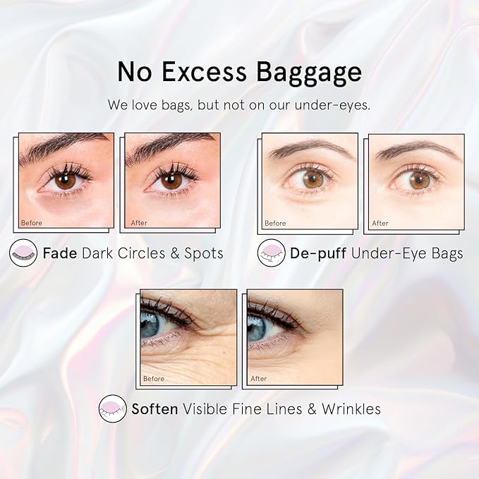 grace & stella Peptide Under Eye Patches with Niacinamide & Rice Extract - Firming Eye Masks for Dark Circles and Puffiness - Gel Mask for Firmer-Looking Skin - Vegan, Cruelty-Free (White, 6 Pairs)