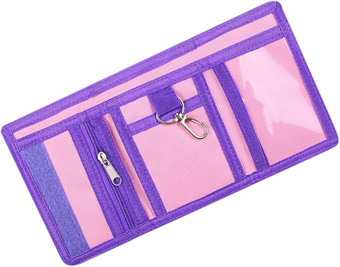 NEICY RFID Cartoon Canvas Wallet for Kids - Unicorn Trifold Outdoor Sports Wallets with Magic Sticker for Teen Girls