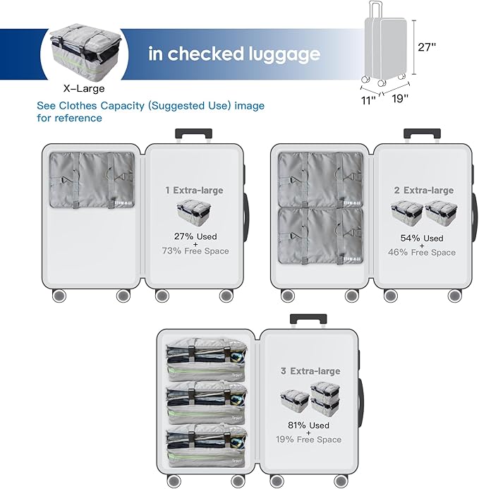 Stow-N-Go Travel Luggage Organizer – Portable Hanging Travel Shelves, Carry-On Closet Organizer, Hanging Packing Cubes, Collapsible Carry-On Organizer for Cruises & Hotels. Light Gray - XL