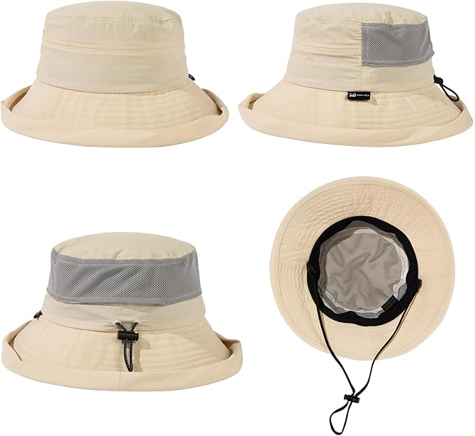 TOP-EX XL/XXL Women’s Wide Brim Bucket Sun Hat with Ponytail Hole UPF 50 Summer Packable Sunhat for Travel Beach Outdoor
