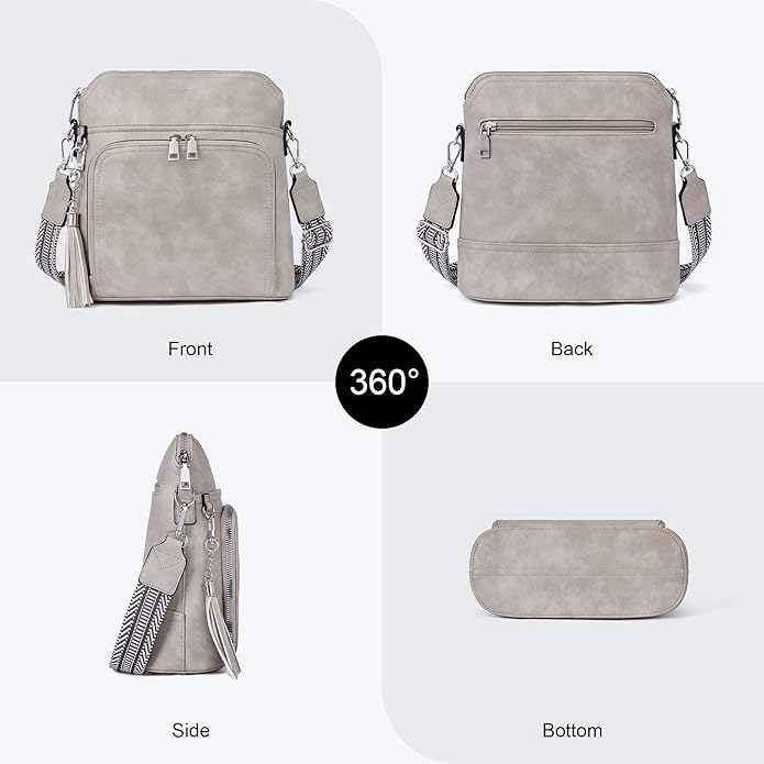 Crossbody Purse for Women,Lightweight Medium Crossbody Bag Soft Leather Women's Shoulder Handbags with Tassel