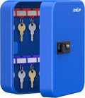 Uniclife 20 Keys Key Lock Box with Code, Wall Mount Lock Box for Keys with Code, Key Organizer with Tags, Key Cabinet, Key Storage Box for Home Office & Company, Blue