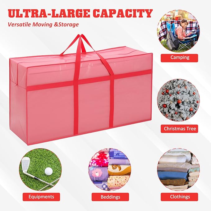 4 Pcs 66 Gallon Large Moving Bags with Zipper and Handles Foldable Storage Duffle Bags Heavy Duty Extra Large Totes for College Dorm Travel Clothes Blankets Bedding Moving (Jelly Pink)