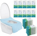 Tebery 100 Pack Toilet Seat Covers Disposable, Individually Wrapped Travel Toilet Cover, Extra Large Potty Seat Liners Portable, Waterproof Potty Training Shield for Public Restroom, Trip, Outdoors