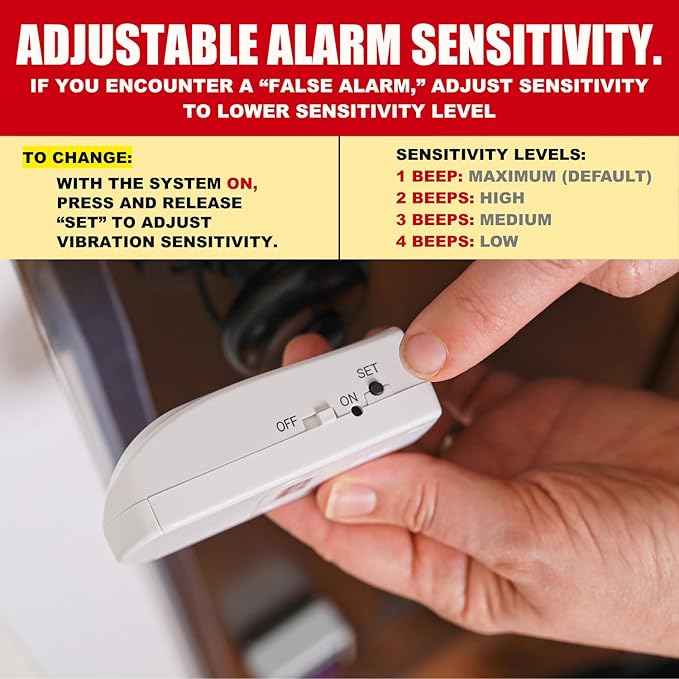 Securityman Door Handle Alarm with 130dB Vibration Triggered Portable Door Alarms When Opened - Perfect for Kids, Toddler, Elderly, Hotel, Travel, Bedroom (2 Pack Door Security)