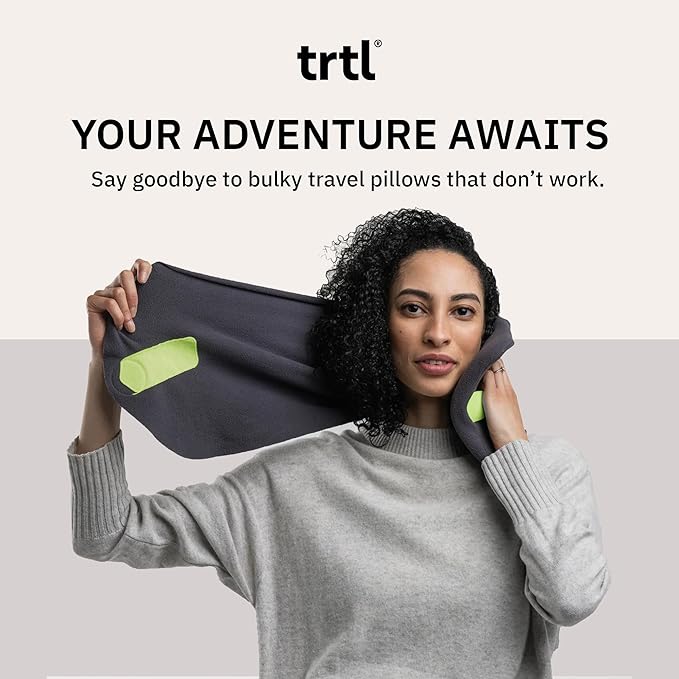 trtl Pillow - Scientifically Proven Super Soft Neck Support Travel Pillow - Machine Washable - Grey