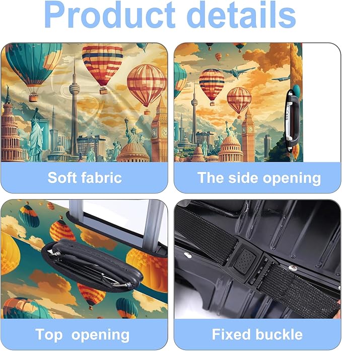 Luggage Cover Washable Suitcase Protector Anti-scratch Suitcase cover Fits 20-34 Inch Luggage (Balloon, XL(32-34inch suitcase))