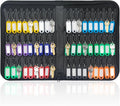 Uniclife Portable Zippered Key Case Waterproof and Fireproof Key Organizer with 54 Colorful Key Tags and Hooks Key Storage Book for Offices Real Estate Agencies Hotels and Rental Management