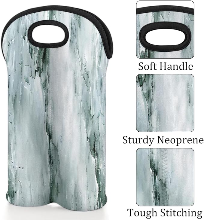 Wine Carrier Tote Personalized Bag for 2 Bottles - Neoprene Wine Bottle Holder with Carry Handle, Wine Protective Bag Insulated Bag Beer Cans Water Bottle Holder for Travel Picnic,Style20