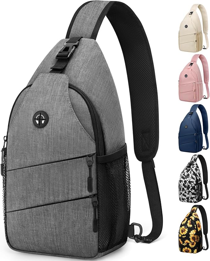 Crossbody Bags for Women Men Trendy Sling Bag Bakpack Casual Chest Bag with Convertible Shoulder Strap