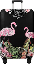 WUJIAONIAO Travel Luggage Cover Baggage Suitcase Cover Protector Skins 18-32 Inch (Flamingo A23, S (for 18-20 inch luggage))