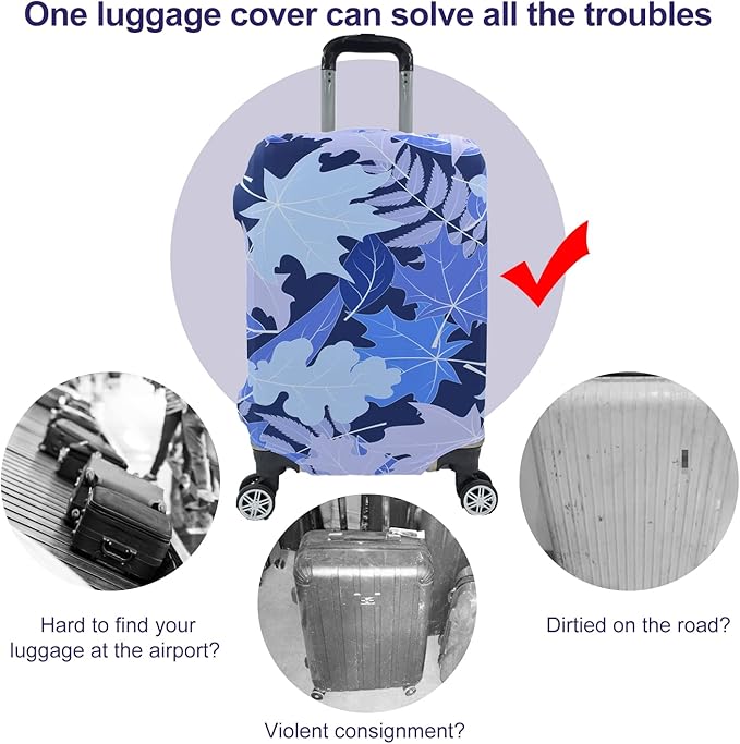 Travel Luggage Cover, Suitcase Protector Bag Fits 19-20 Inch Luggage Bluemaple