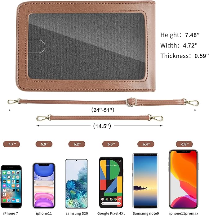 Crossbody Cellphone Purse Women Touch Screen Bag RFID Blocking Wallet Handbag Shoulder Strap