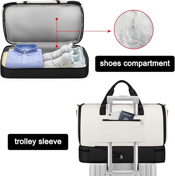 Convertible Travel Garment Bags - Carry On Garment Duffel Bag with Shoe Compartment Large Travel Garment Bag with Storage Bag Toiletry Bag 2 in 1 Hanging Suit Bag Weekender Bag for Women Men 3pcs Set