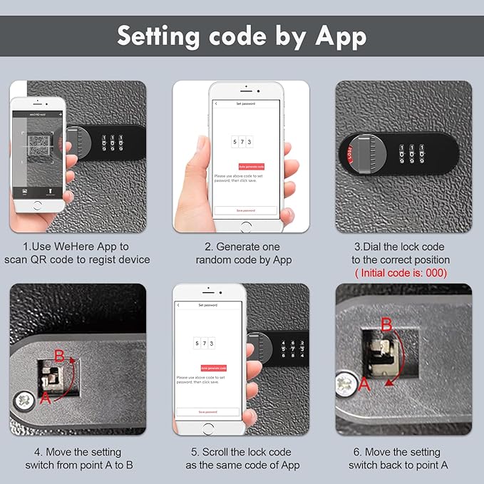 WeHere 32 Key Lock Box with Dual Lock, Combination & Key Unlock, Key Cabinet Wall Mount with Key Tag Label, Key Holder Storage Lockbox for Store, Office, Company, House, App Key Directory ERP