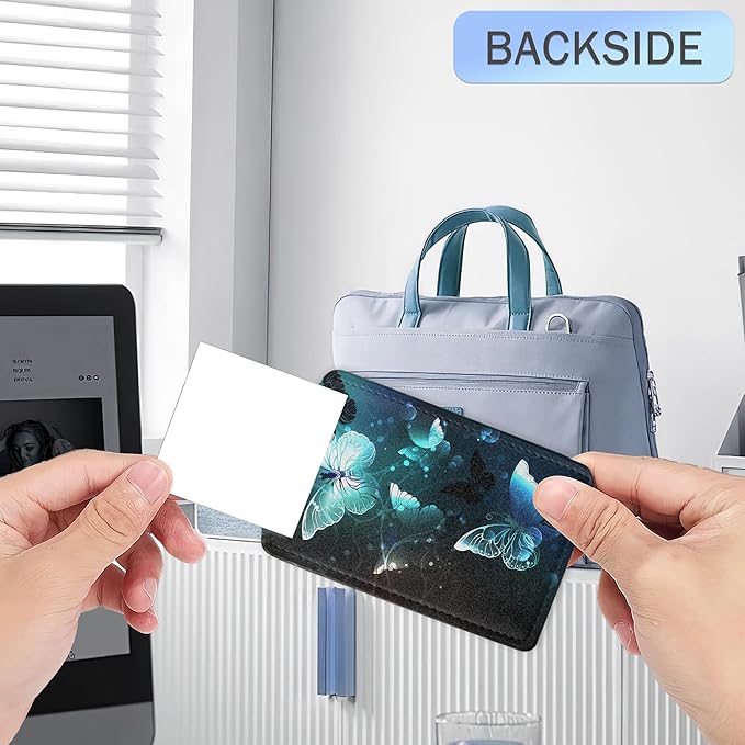 Luggage Tags for Suitcase,Glowing Butterfly Flying Luggage Tags of Set 2 Leather Identifiers Privacy Cover with Stainless Steel Loop for Women Men Travel Bag Suitcase