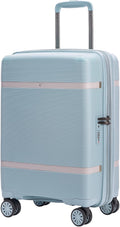 Verage Florence Hardside Carry-On Luggage with Spinner Wheels, Lightweight Expandable Suitcase with TSA Lock, Artist-Inspired Stylish Travel Luggage for Women, 20-Inch, Aqua Mist