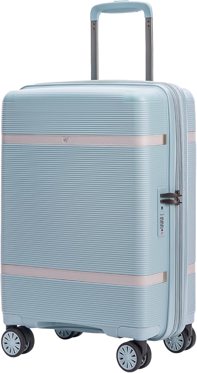 Verage Florence Hardside Carry-On Luggage with Spinner Wheels, Lightweight Expandable Suitcase with TSA Lock, Artist-Inspired Stylish Travel Luggage for Women, 20-Inch, Aqua Mist