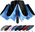 Compact Inverted Travel Umbrella, Automatic Open Close, 9-Rib 46 Inch Windproof Umbrella, Waterproof UPF 50+, Portable Umbrellas for Men, Women, Travel, and Daily Use