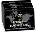 SaiTech IT 5 Pack RFID Blocking Card NFC Contactless Debit/Credit Card ATM Passport Protector ideal for Men & women slim with World map design perfectly fit in wallet(Black)