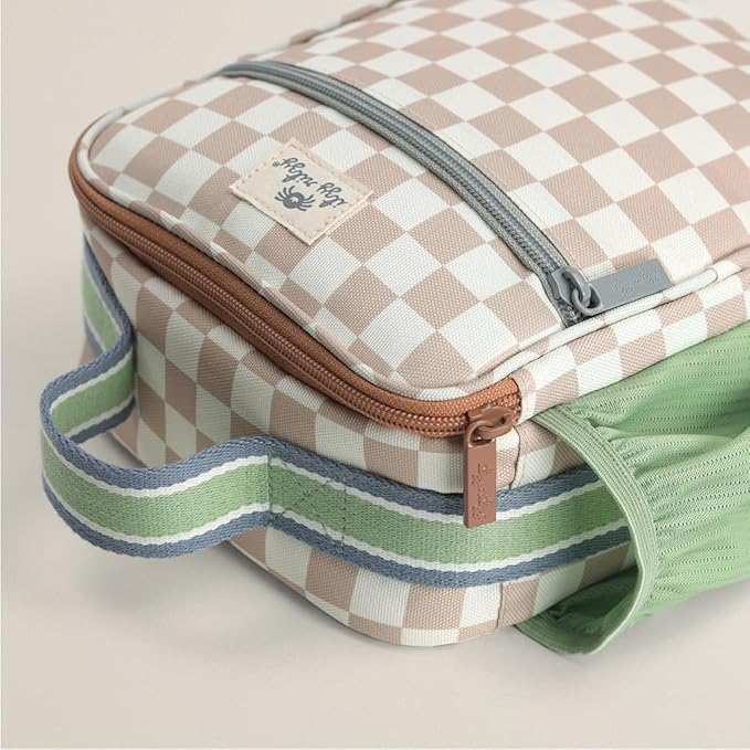 Itzy Ritzy Toddler Lunch Box - Kids Lunch Bag is Insulated and Includes Water Bottle Holder Plus 2 Pockets - Durable, Easy to Clean Toddler Bag (Checkerboard)