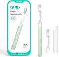 Quip Plastic Sonic Toothbrush, Electric Toothbrush for Adults –Time Travel & Soft Bristles with Travel Case & Replaceable Brush Head -3-Month Battery Life - Sage Green