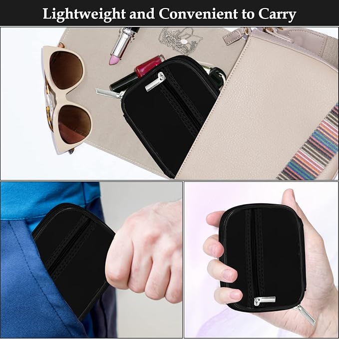 Serfeymi Weekly Travel Pill Organizer Pill Case for Purse with Removable 7 Day Pill Box, Fashionable Travel Medicine Organizer Pill Container for Medicine, Vitamin, Supplement - Black 01