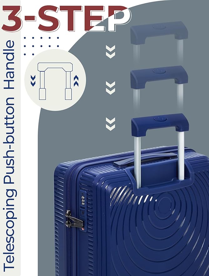 Luggage Sets 5 Piece, Suitcases with Wheels, Hardshell Suitcase Set, PP Carry on Luggage Set with TSA Lock, Travel Luggage