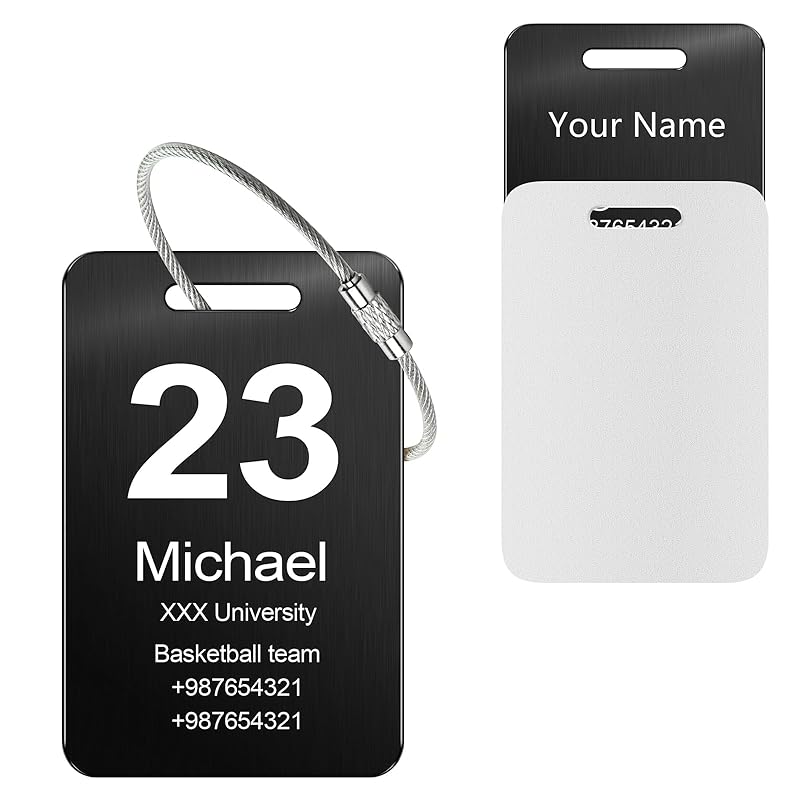 Customized Stainless Steel Luggage Tags: Personalize Your Suitcases, Backpacks, and Bags with Your Text - Custom Initial Text Name ID,Number 2"x3.3"(3 Pack)