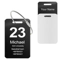Customized Stainless Steel Luggage Tags: Personalize Your Suitcases, Backpacks, and Bags with Your Text - Custom Initial Text Name ID,Number 2"x3.3"(3 Pack)