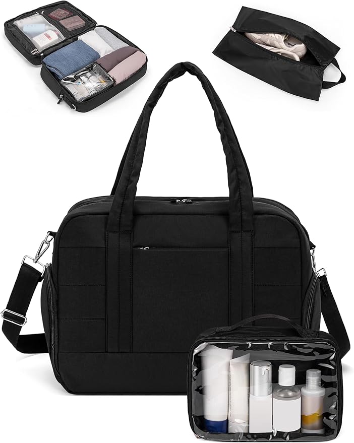 CLUCI Duffle Bag for Business Travel, Weekender Puffer Carry On With Shoe Compartment, Overnight Women's Bag With Laptop Storage
