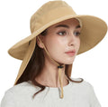 Fishing Hat Breathable Wide Brim Sun Hats with Neck Flap Bucket Hat Outdoor Safari Hat for Men Women UPF 50+ Sun Protection