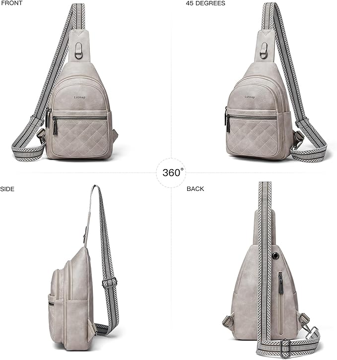 Sling Bag For Women Fanny Pack Crossbody Travel Shoulder Belt Bags Tote Backpack Purse Faux Leather